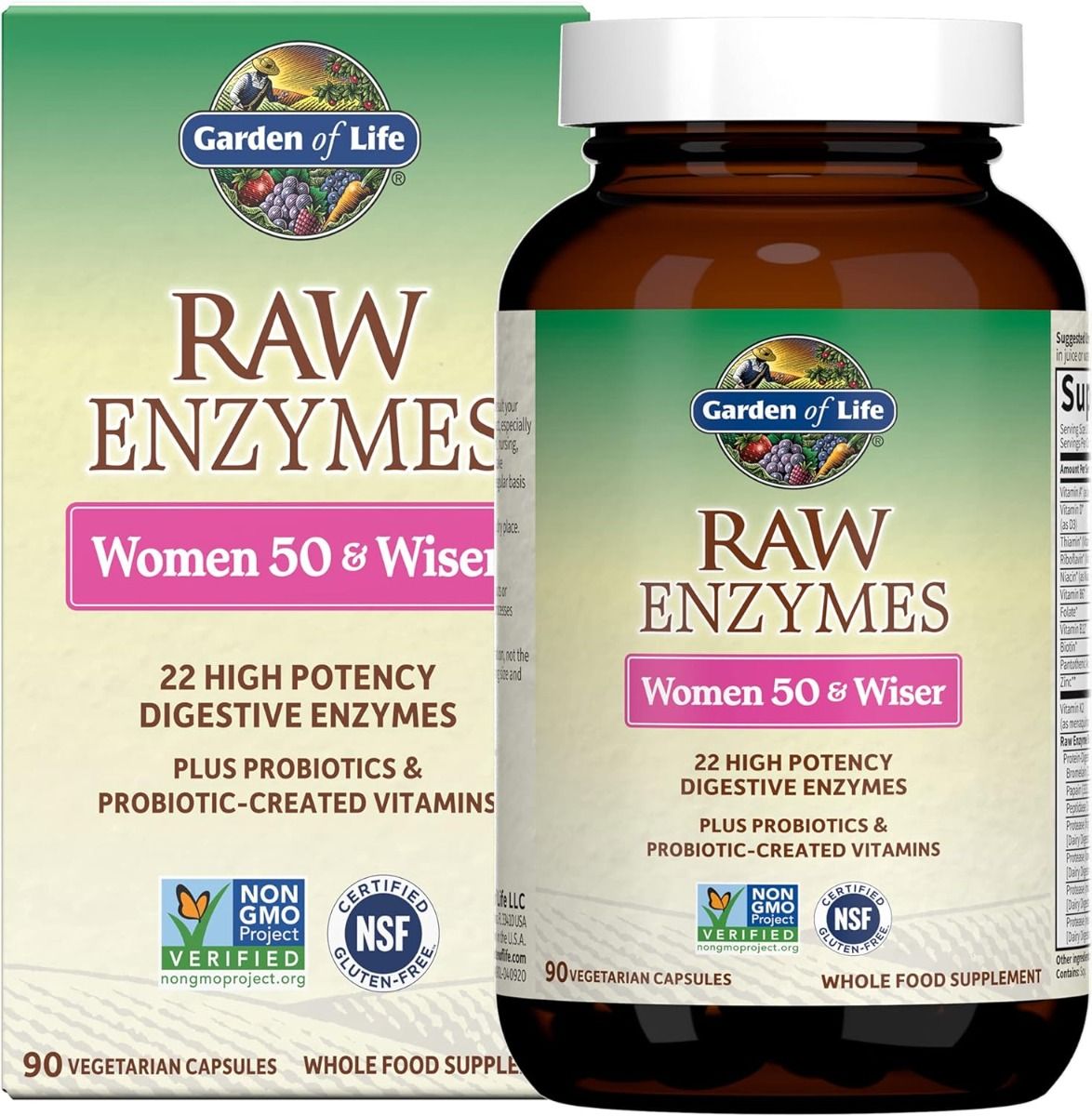 RAW Enzymes for Women 50 & Wiser 90 Veggie Caps