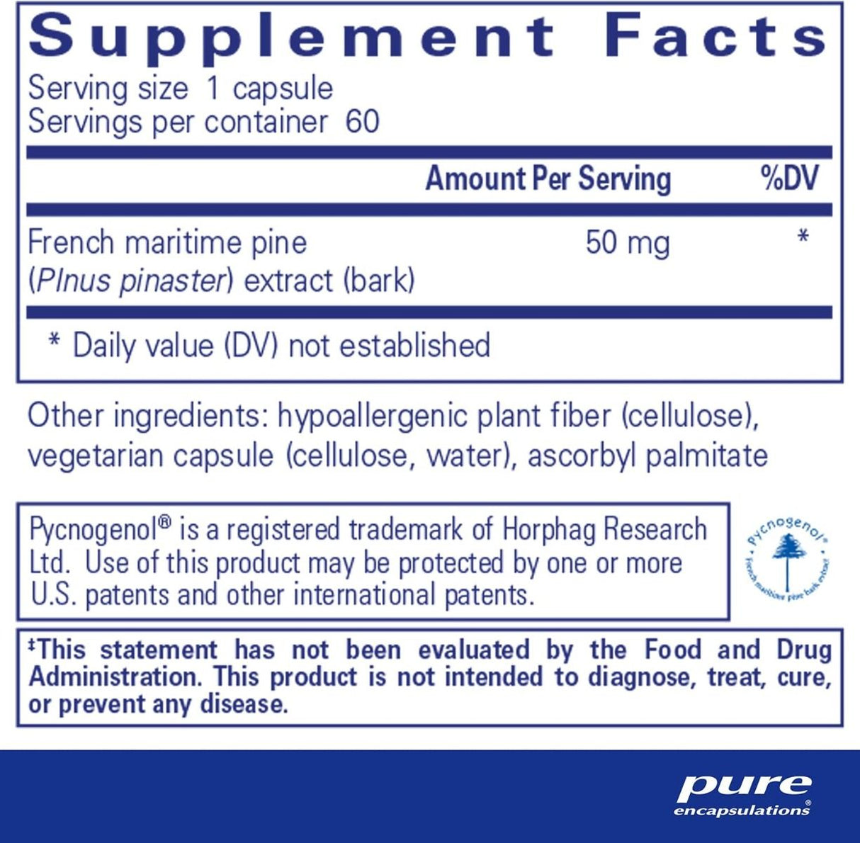 Pycnogenol 50 Mg 60 Veggie Caps