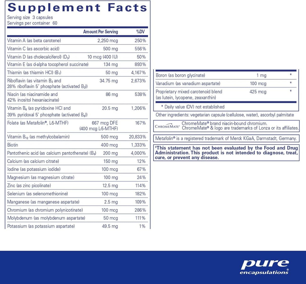 Nutrient 950 without Copper and Iron 180 Capsules