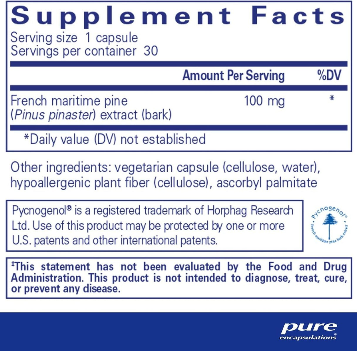 Pycnogenol 100 Mg 30 Veggie Caps