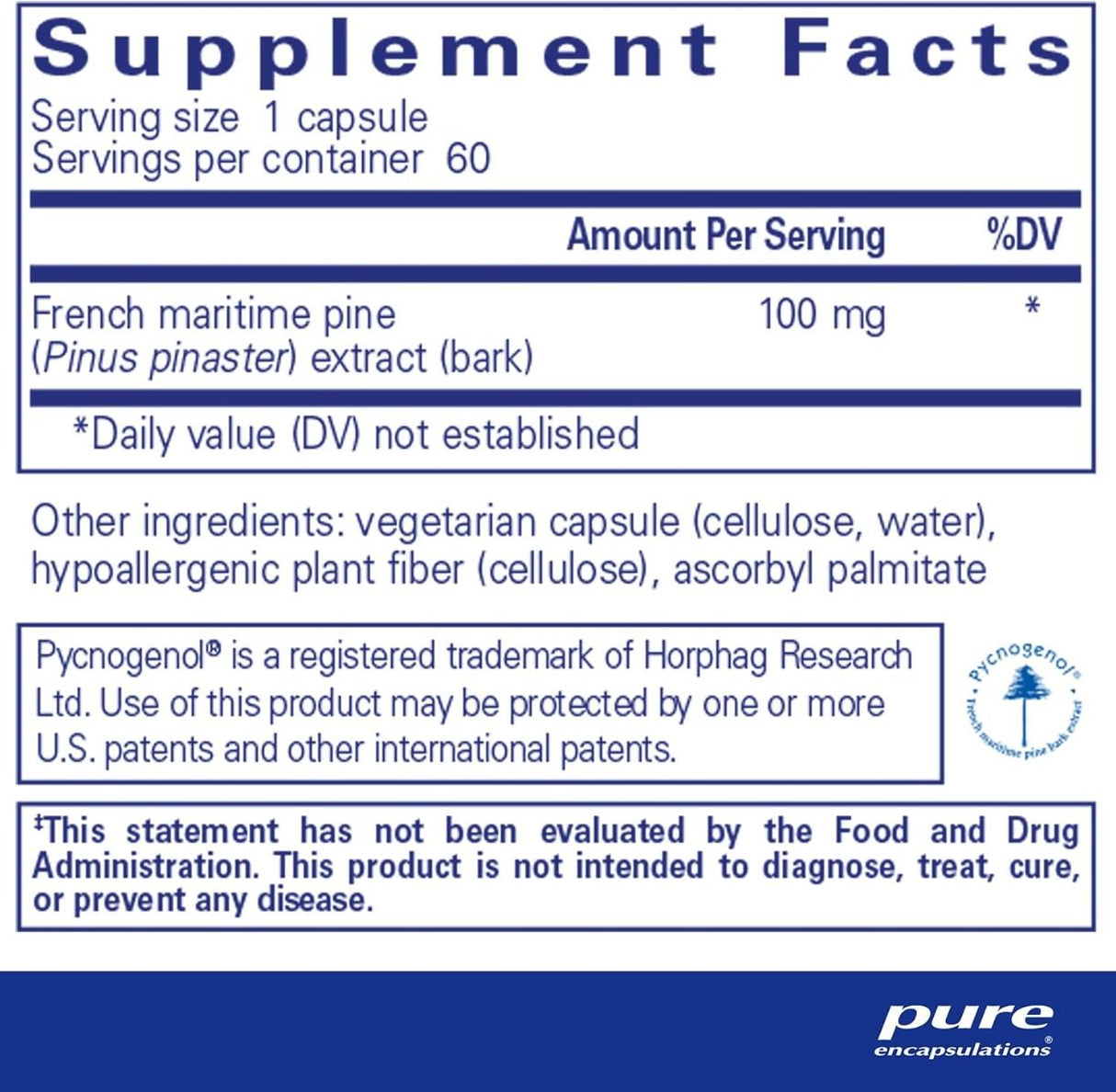 Pycnogenol 100 Mg 60 Veggie Caps