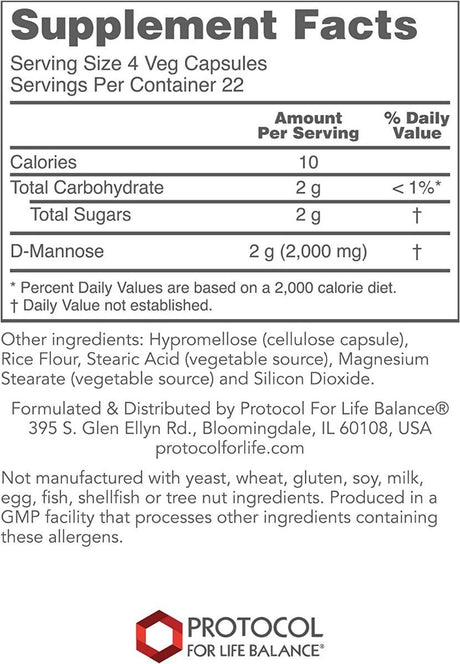 D-Mannose 500mg 90c 500 MG 90 Veggie Caps