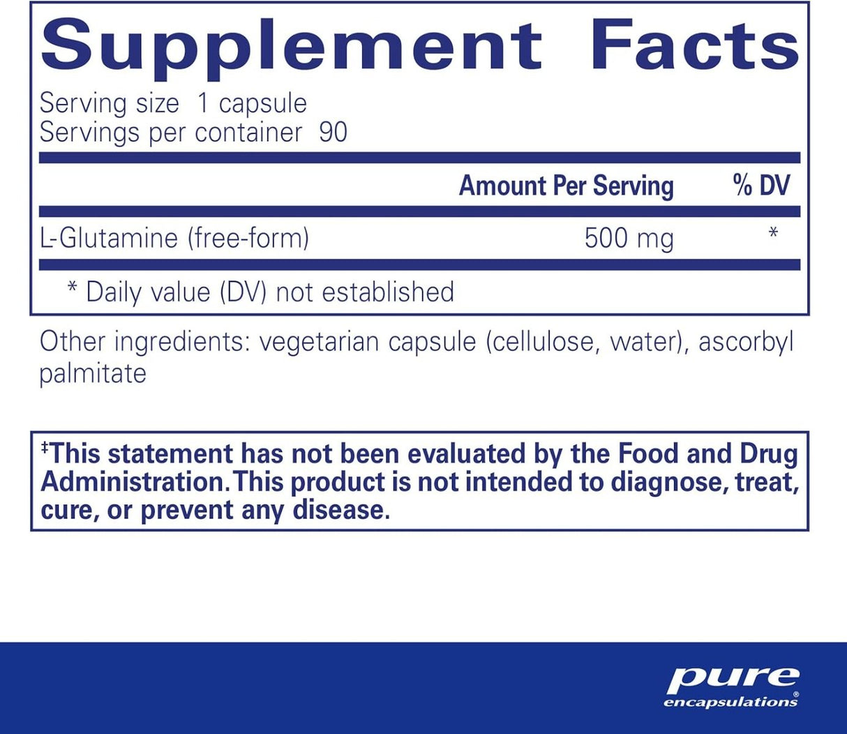 L-Glutamine 500 MG 90 Capsules