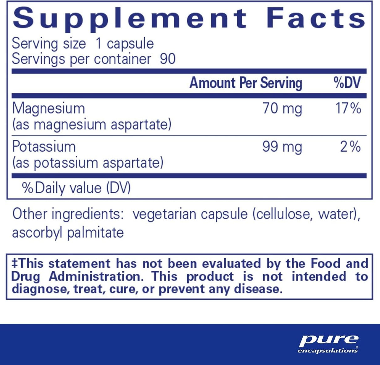 Potassium Magnesium (Aspartate) 90 Capsules