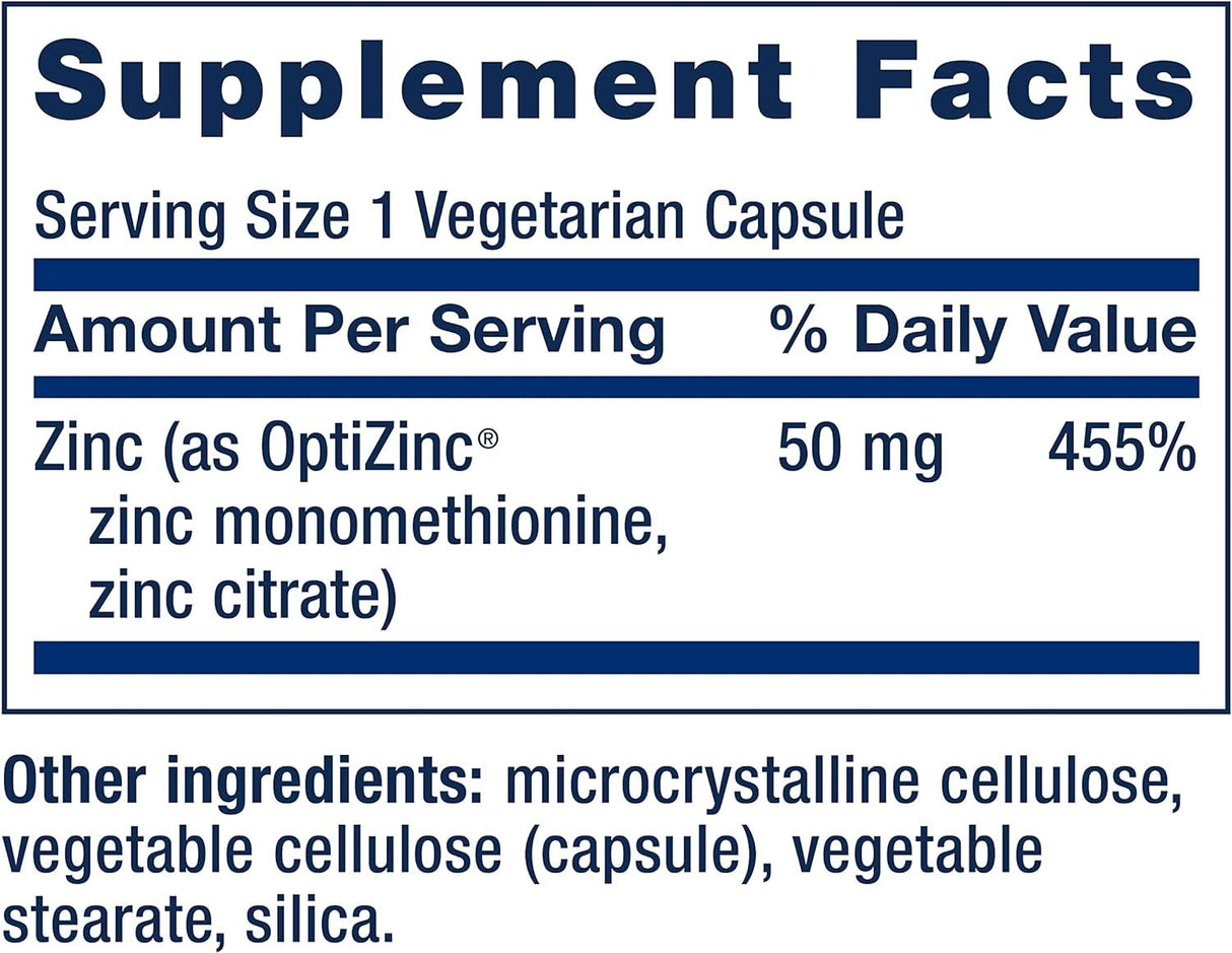 Zinc Caps 50 MG 90 Veggie Caps