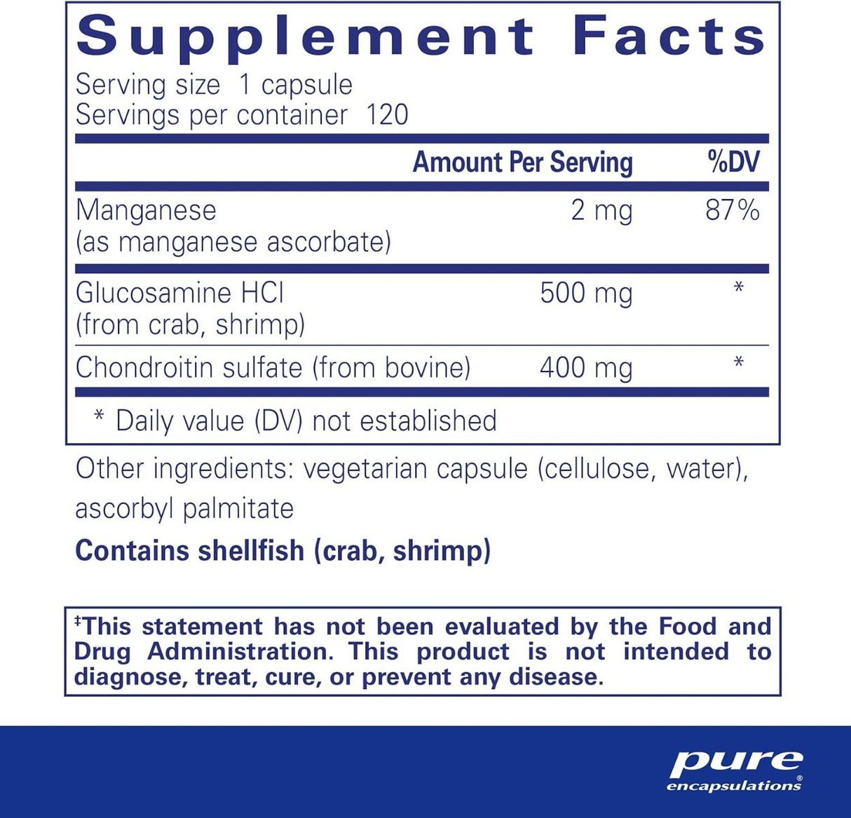Glucosamine + Chondroitin With Manganese 120 Veggie Caps
