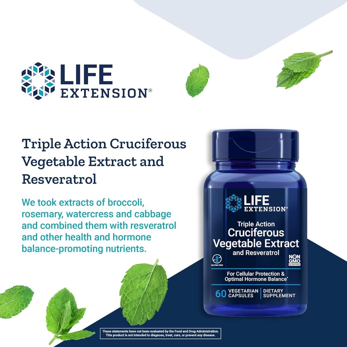 Triple Action Cruciferous Vegetable Extract with Resveratrol 60 Veggie Caps