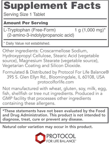 L-Tryptophan 1000mg 60Tablets