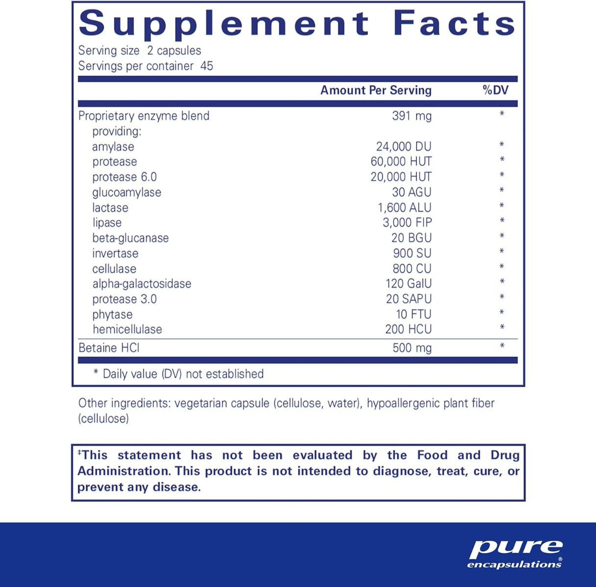 Digestive Enzymes Ultra W/Betaine HCl 90 Veggie Caps