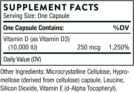 Vitamin D-10,000 10,000 IU 60 Veggie Caps