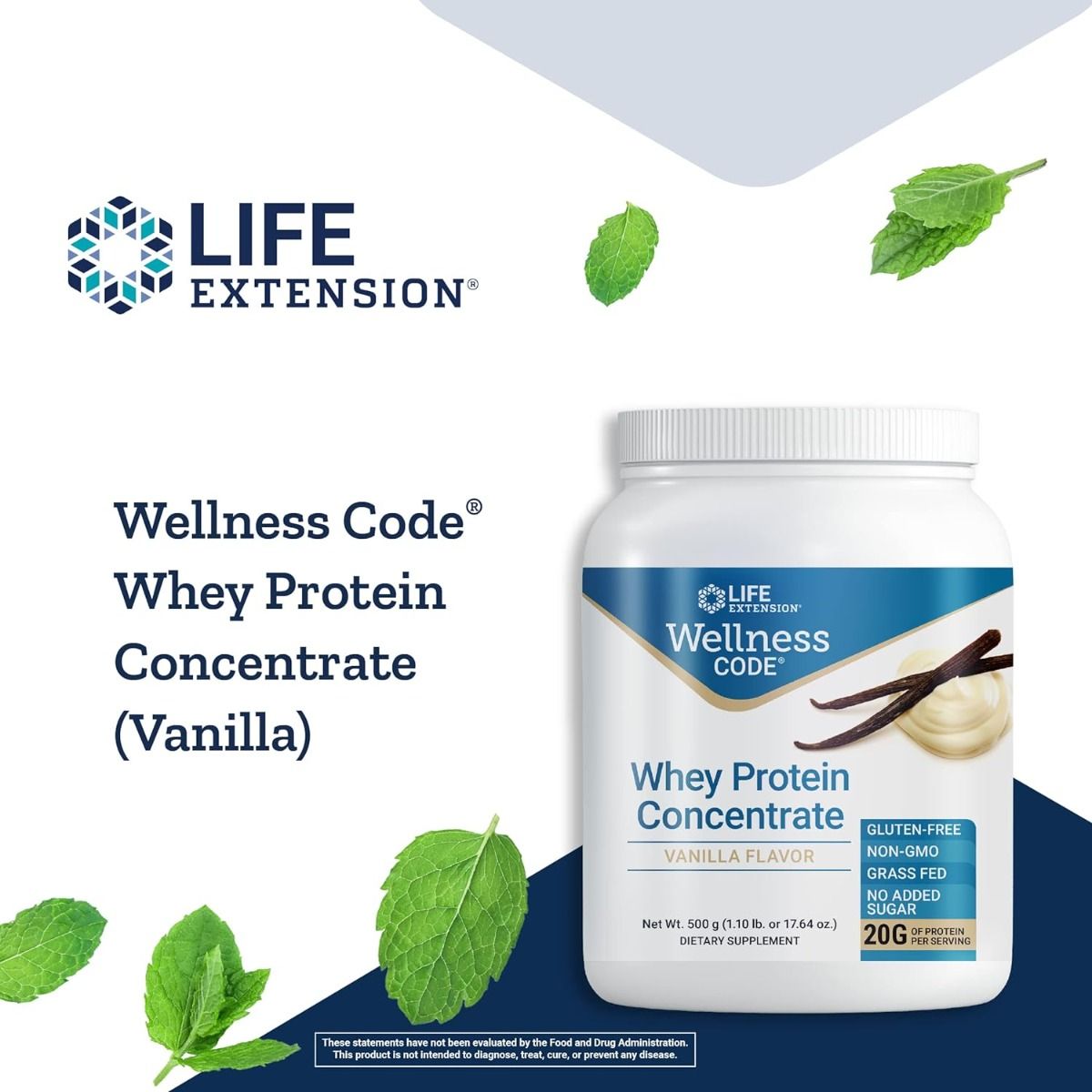 Wellness Code Whey Protein Concentrate 1.10 Lb Or 17.64 Oz (500 G) Powder Vanilla