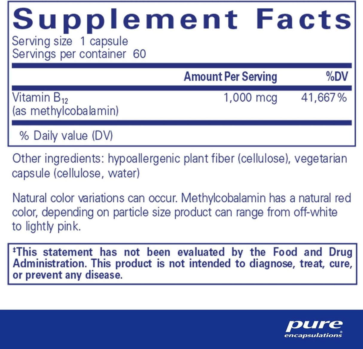 Methylcobalamin 1000 Mcg 60 Capsules