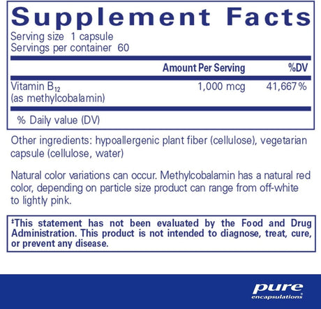 Methylcobalamin 1000 Mcg 60 Capsules