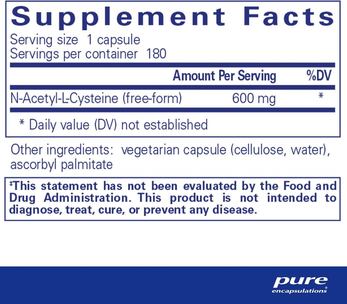 NAC 600 MG 180 Veggie Caps