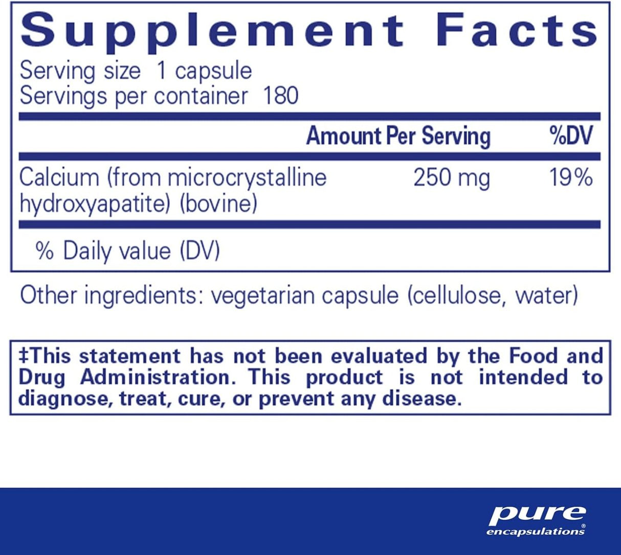 Calcium (MCHA) 180 Capsules