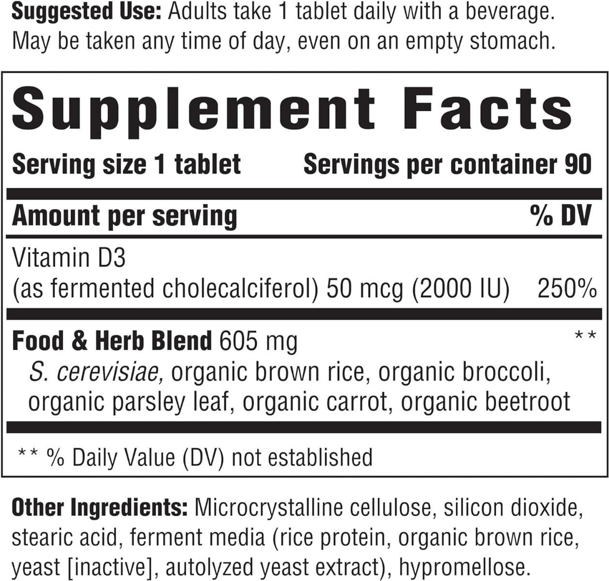 Vitamin D3 2000 IU 90 Tablets