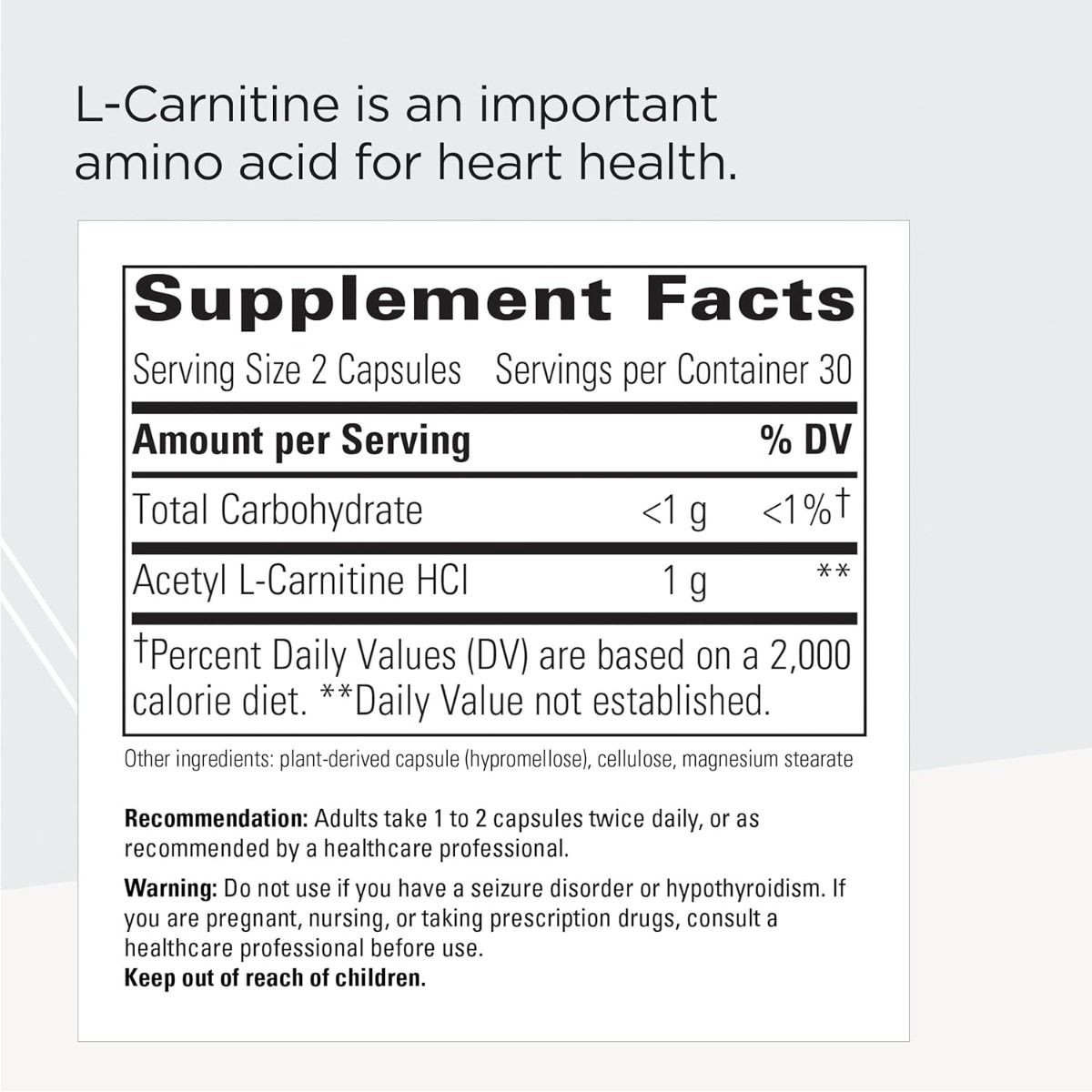 Acetyl-L-Carnitine 500 MG 60 Capsules