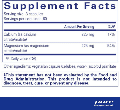 Calcium Magnesium Citrate/Malate 180 Capsules