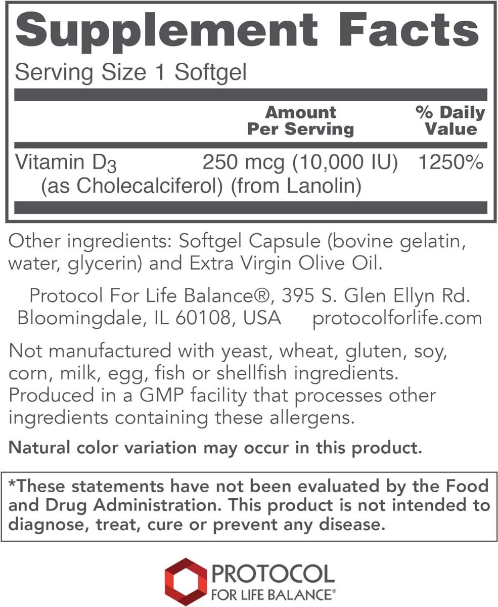 Vitamin D3 10000 IU 120 Softgels