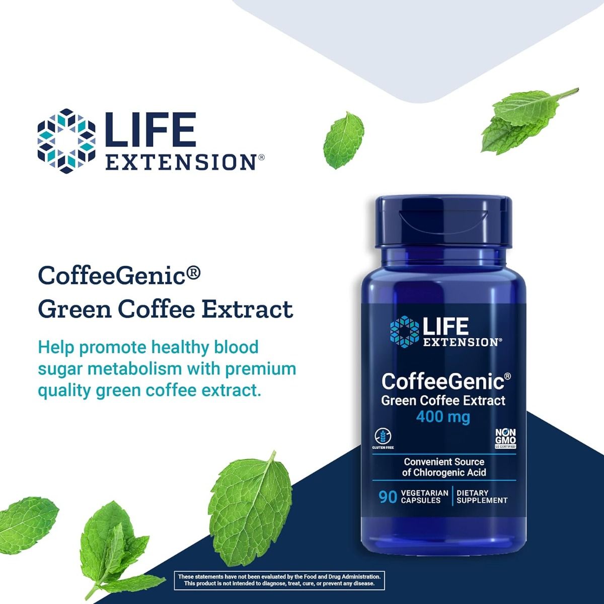 CoffeeGenic Green Coffee Extract 400 MG 90 Veggie Caps