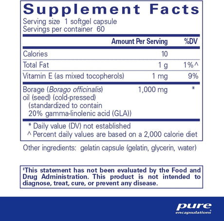 Borage Oil 1000 MG 60 Capsules