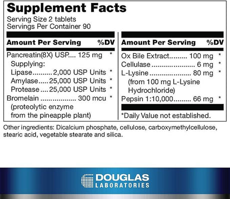 Ultrazyme Polyphasic Enzyme Complex 180 Tablets