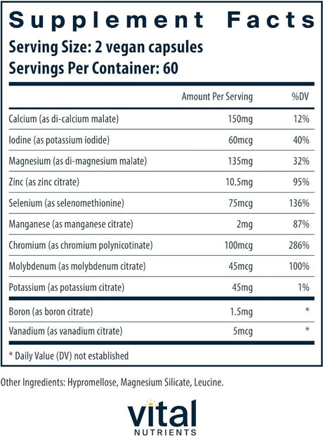 Multi-Minerals (without Copper and Iron) 120 Capsules