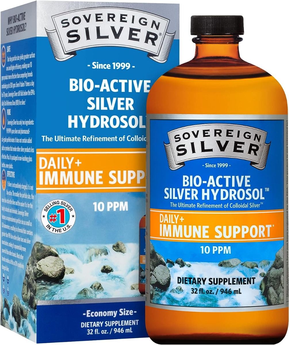 Bio-Active Colloidal Silver Hydrosol 10 PPM 32 Oz Liquid