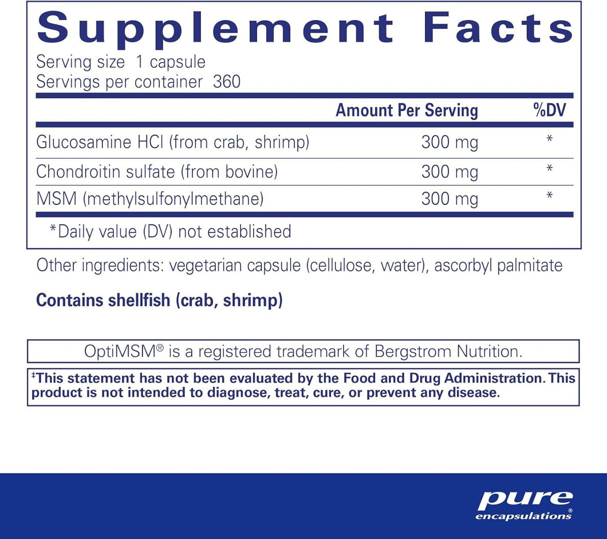 Glucosamine + Chondroitin with MSM 360 Veggie Caps