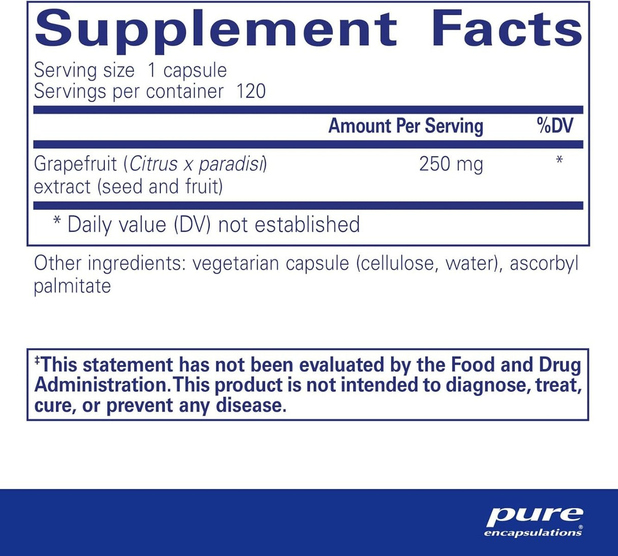 Grapefruit Seed Extract 250 MG 120 Capsules