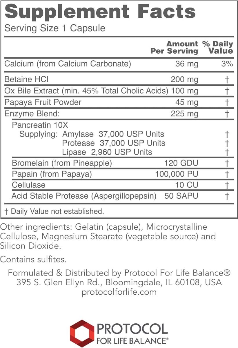 Enzymes-HCI 120 Capsules