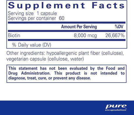 Biotin 8 MG 60 Veggie Caps