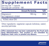 Magnesium Citrate 150 MG 180 Veggie Caps