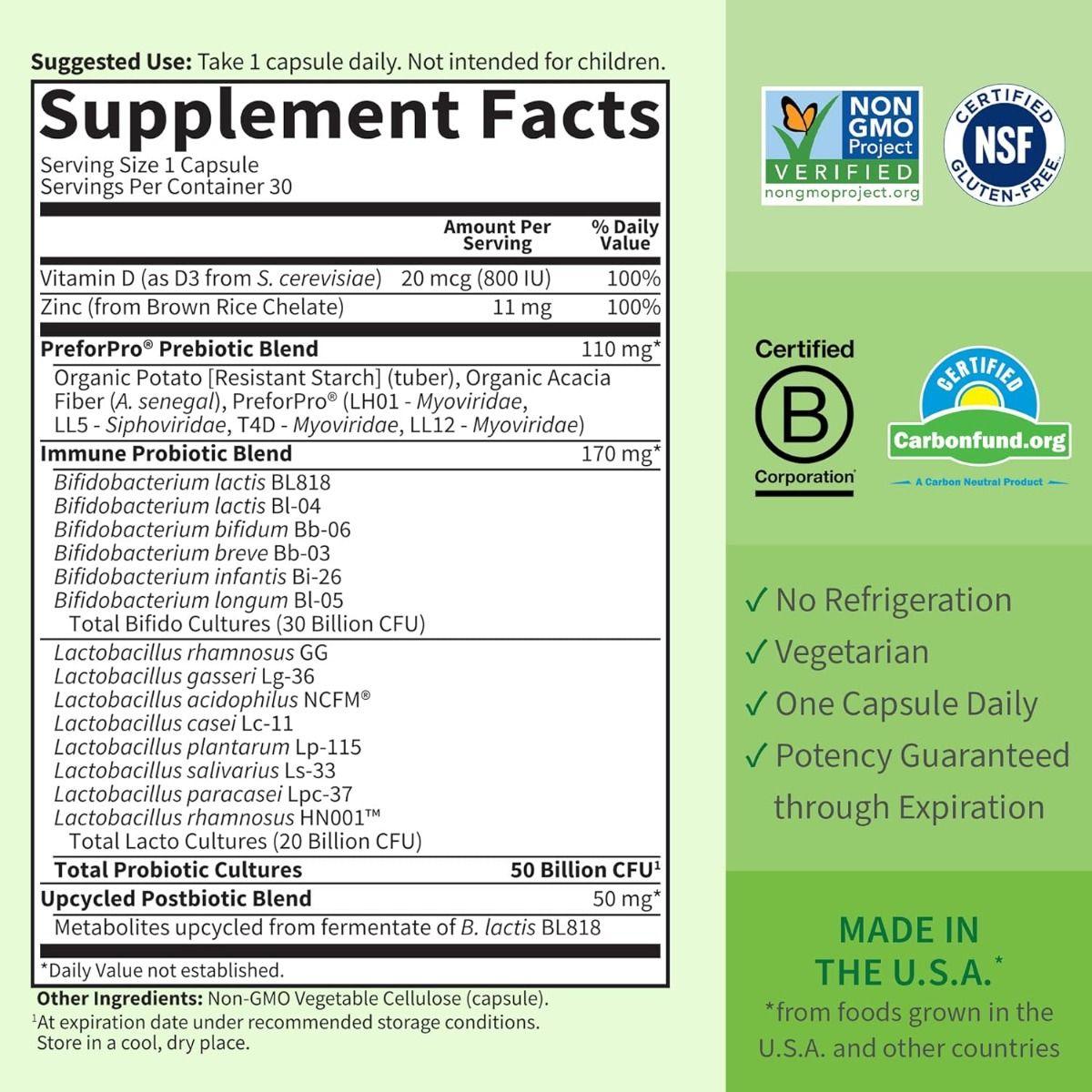 Dr. Formulated Probiotics Immune 50 Billion 30 Veggie Caps