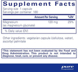 Magnesium Glycinate 120 MG 180 Veggie Caps