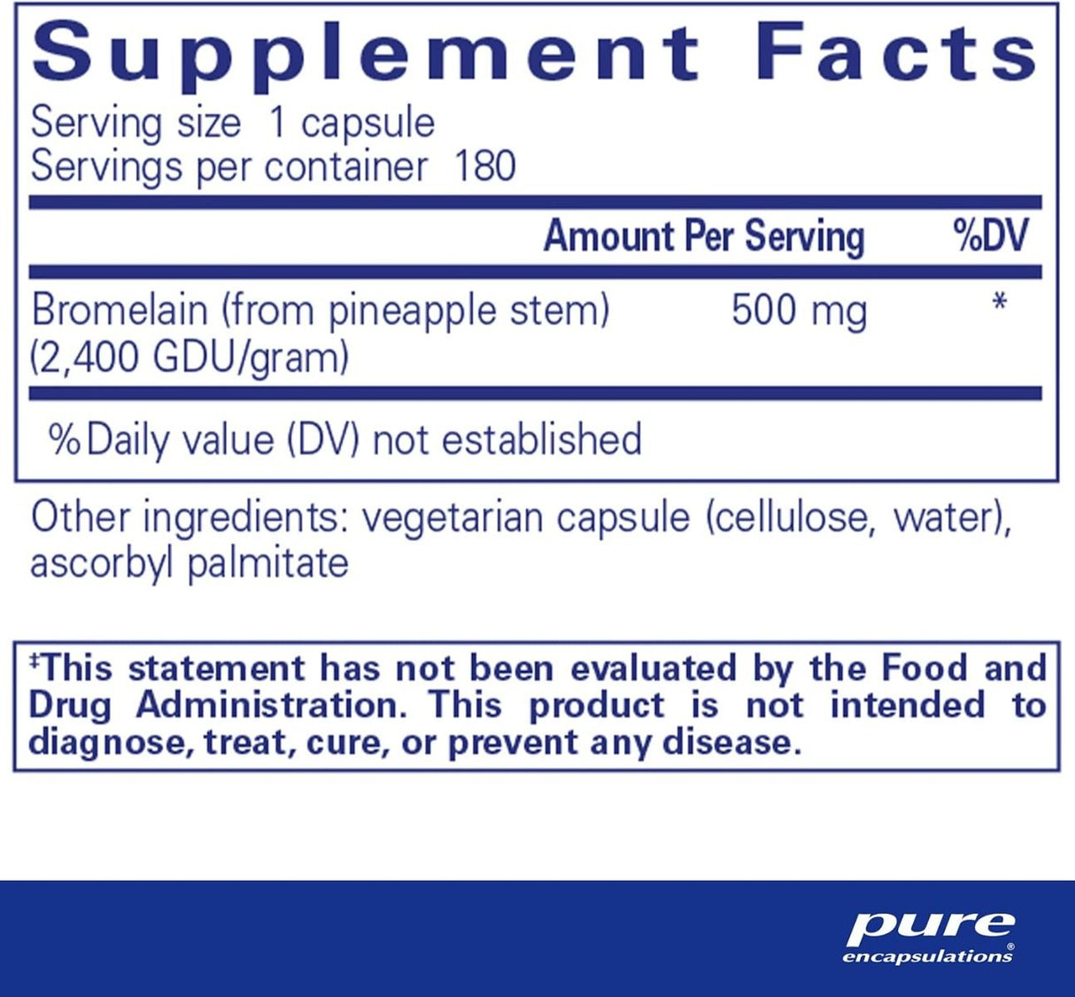 Bromelain 2400 500 MG 180 Capsules