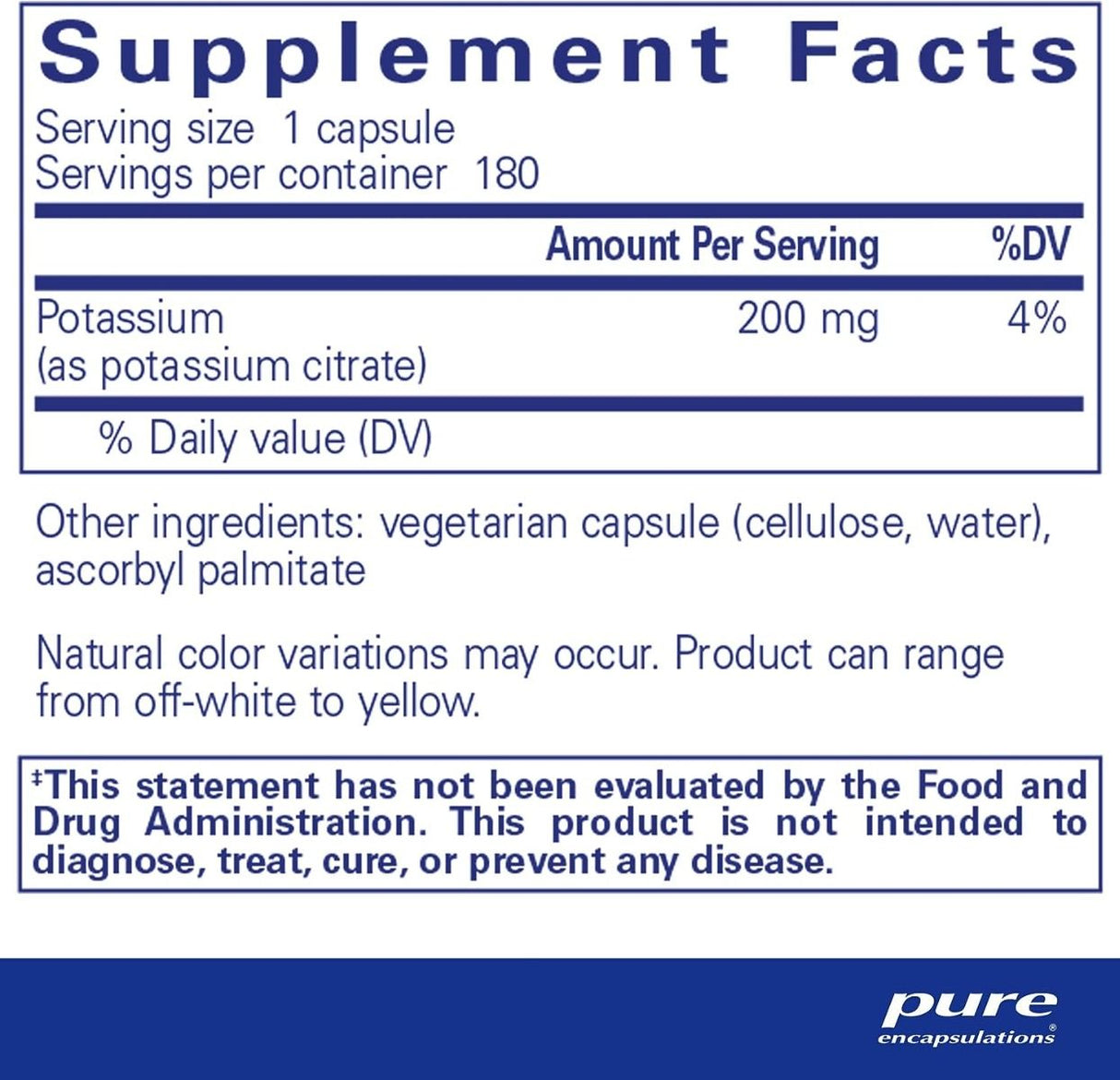 Potassium Citrate 180 Capsules