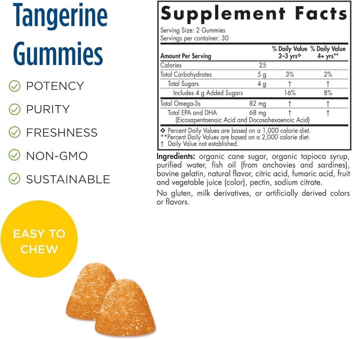 Nordic Omega-3 Gummies 60 Gummies Tangerine