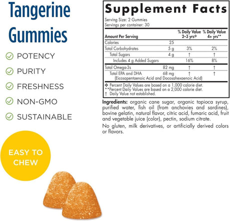 Nordic Omega-3 Gummies 60 Gummies Tangerine