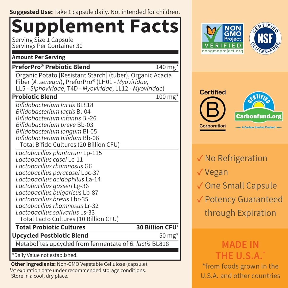 Garden of Life Dr. Formulated Probiotics 30 Billion 30 Veggie Caps