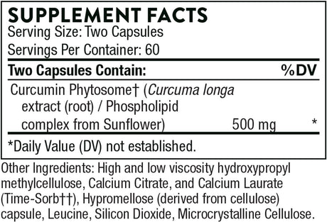 Curcumin Phytosome-Sust. Meriva FKA Meriva-Sf 500 Mg 120 Veggie Caps