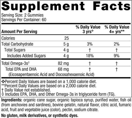 Nordic Omega-3 Gummies 120 Gummies Tangerine