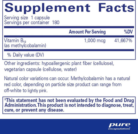 Methylcobalamin 1000 MCG 180 Capsules