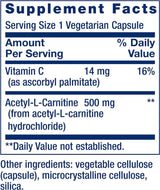 Acetyl-L-Carnitine 500 MG 100 Veggie Caps