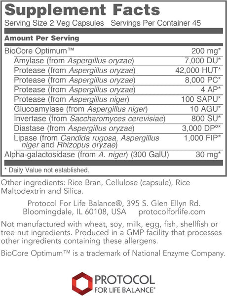 BioCor Enhanced Enzymes 90 Vegan Capsules