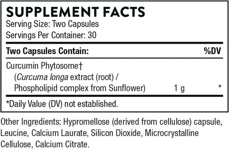 Curcumin Phytosome 1000 Mg Fka Meriva 500-Sf 60 Veggie Caps