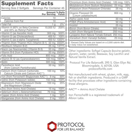 Ortho Multi w/Flax Oil 400 MG 90 Softgels