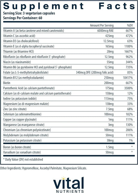 Multi-Nutrients citrate/malate (without Copper & without Iron)