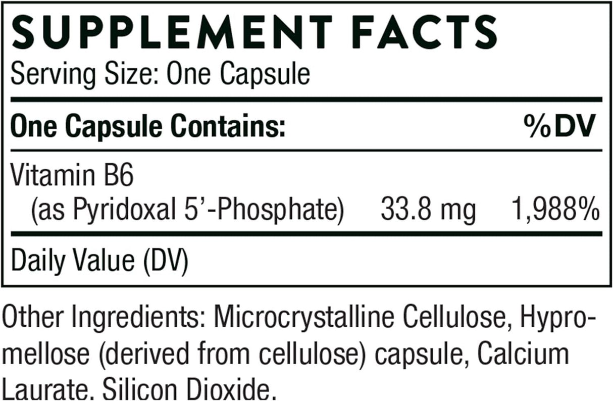 Pyridoxal 5' Phosphate 33.8 MG 180 Veggie Caps