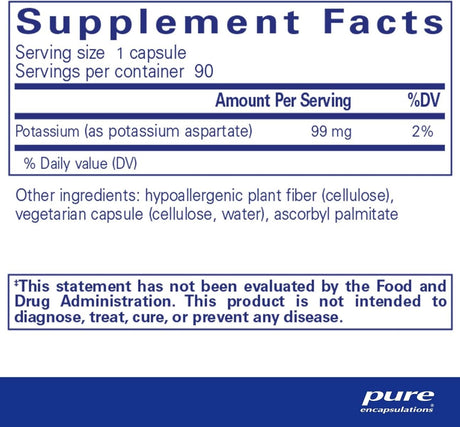 Potassium aspartate 90 Capsules